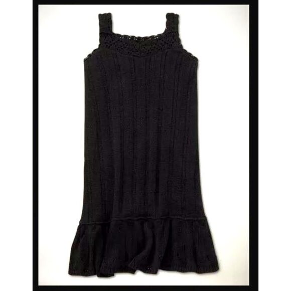NWT Gap Kids black crochet sweater tank sun maxi dress Havana Hamptons XS 4 5
